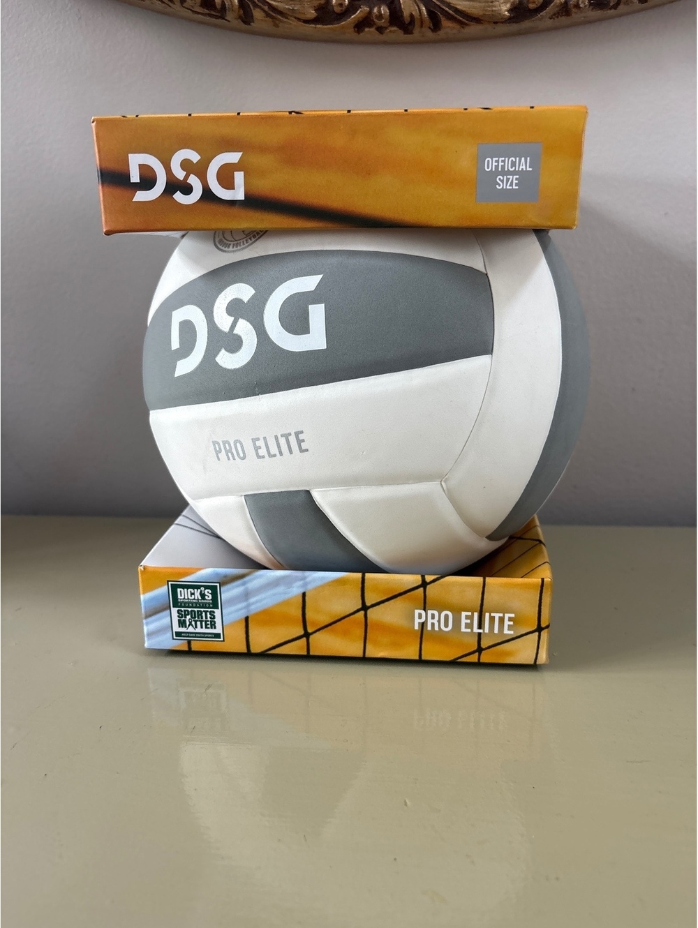 New DSG Pro Elite Official Size Volleyball gray white Sports ball